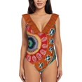 thumbnail image 1 of Maillot de Bain une Pièce Col en V Profond pour Femmes Monokini Plage, 1 of 5