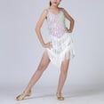 thumbnail image 2 of XXWXYD Stage-Ready Latin Dance Set, Sequin Fringe Tassel Skirt & Sleeveless Top, Competition Dress with 4-Way Stretch Fabric, 2 of 8