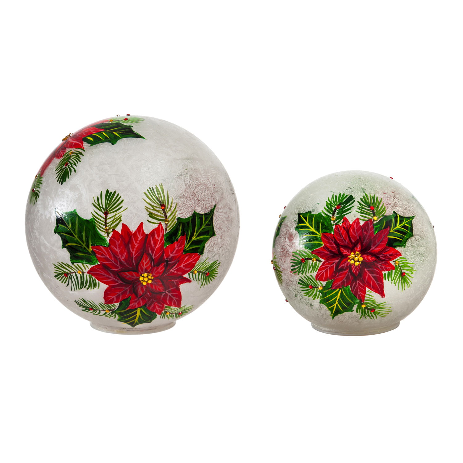 American Atelier At Home 3” Ceramic Orbs Set of 6 Decorative Balls Floral Green 