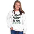 thumbnail image 4 of Climate Change Is Real Earth Day Unisex Plus Fleece Graphic Sweatshirt Brisco Brands 2X, 4 of 5