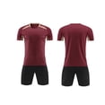 thumbnail image 2 of Odeerbi Conjunto de Uniformes de Entrenamiento de Fútbol de Malla Para Chicos Y Niñas Pantalones Cortos de Camiseta de Manga Corta En Cuadro Conjunto Atlético Seco Rápido Para 5-15 Años, 2 of 8