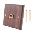 thumbnail image 5 of 8X Enchufe de Interruptor de Luz de Estilo Industrial Americano Retro, Placa de Interruptor de Palanca de LatóN de Madera Maciza, Interruptor de Estancia en Casa Antiguo (1), 5 of 5