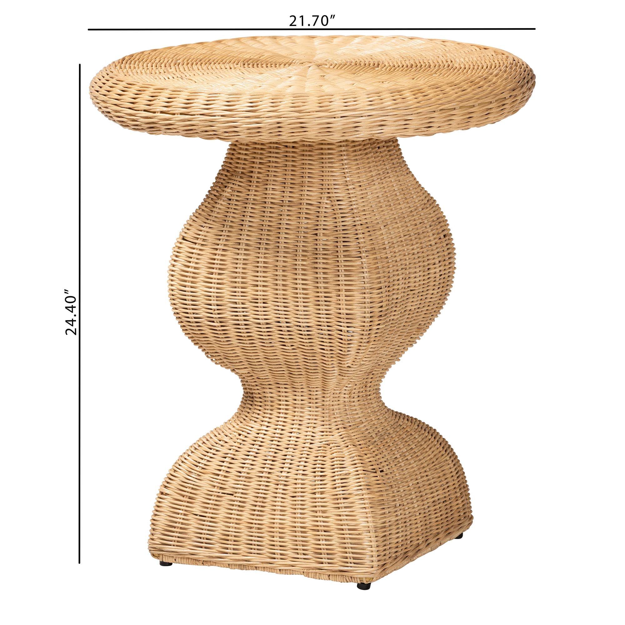 bali & pari Hideo Boho End Table, Natural Rattan