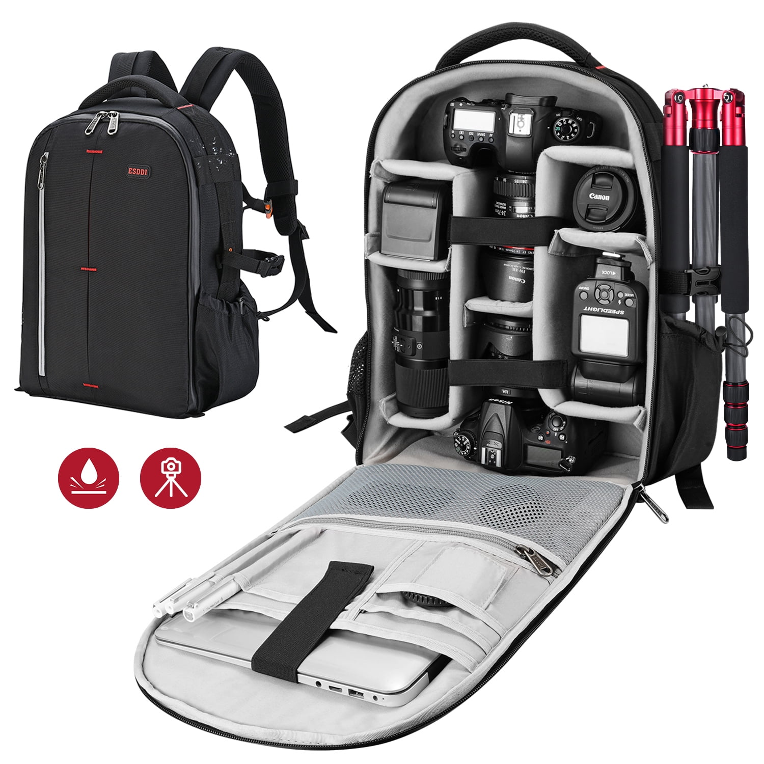 Lying Vigilance Removal ESDDI Camera Backpack Professional Photography Bag for DSLR/SLR Mirrorless Camera Waterproof, Camera Case Compatible for Sony Canon Nikon Camera and Lens Tripod Accessories - Walmart.com Lying Vigilance Removal ESDDI Camera Backpack Professional Photography Bag for DSLR/SLR Mirrorless Camera Waterproof, Camera Case Compatible for Sony Canon Nikon Camera and Lens Tripod Accessories - Walmart.com