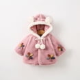 thumbnail image 2 of Abrigo De Invierno Para Niños Pequeños Chaquetas De Abrigo Para Niñas Color Sólido Felpa Flores Lindas Orejas De Conejo Sudadera Con Capucha Abrigo Grueso Capa Púrpura Odeerbi LM103-3778, 2 of 6