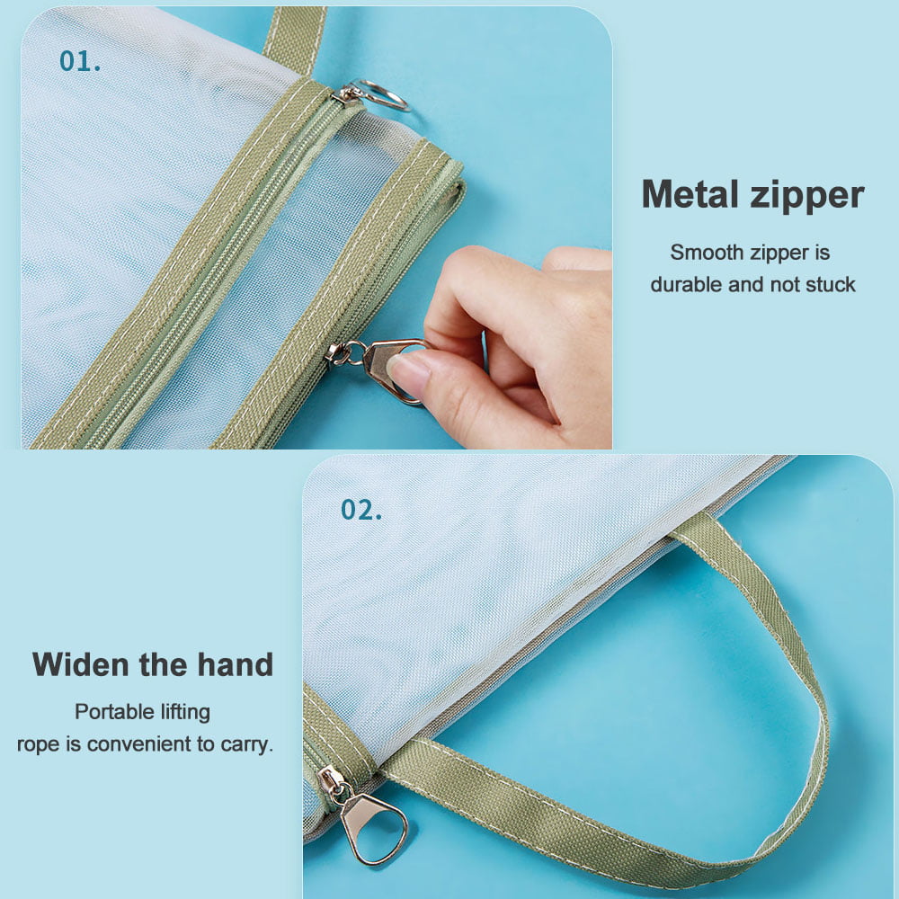 Mesh Zipper Pouch Zipper File Bags, Puzzle Project Bags for Cross