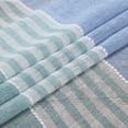 thumbnail image 2 of Haperlare Sheer Curtains 52"W x 63"L Splicing Stripe Voile Curtain Yarn Dyed Boucle Light Filtering Window Drapes for Bedroom, Aqua Blue, 2 Panels, 2 of 6