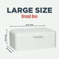 Culinary Couture Stainless Steel Bread Box for Kitchen Countertop Metal Storage Container White