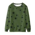 thumbnail image 5 of Green Sweatshirt for Women's Star Print Hatless Sweatshirt Long Sleeve Fashion Top Sweatshirt Loose Pullover Top Women Fall Clothes, 5 of 5