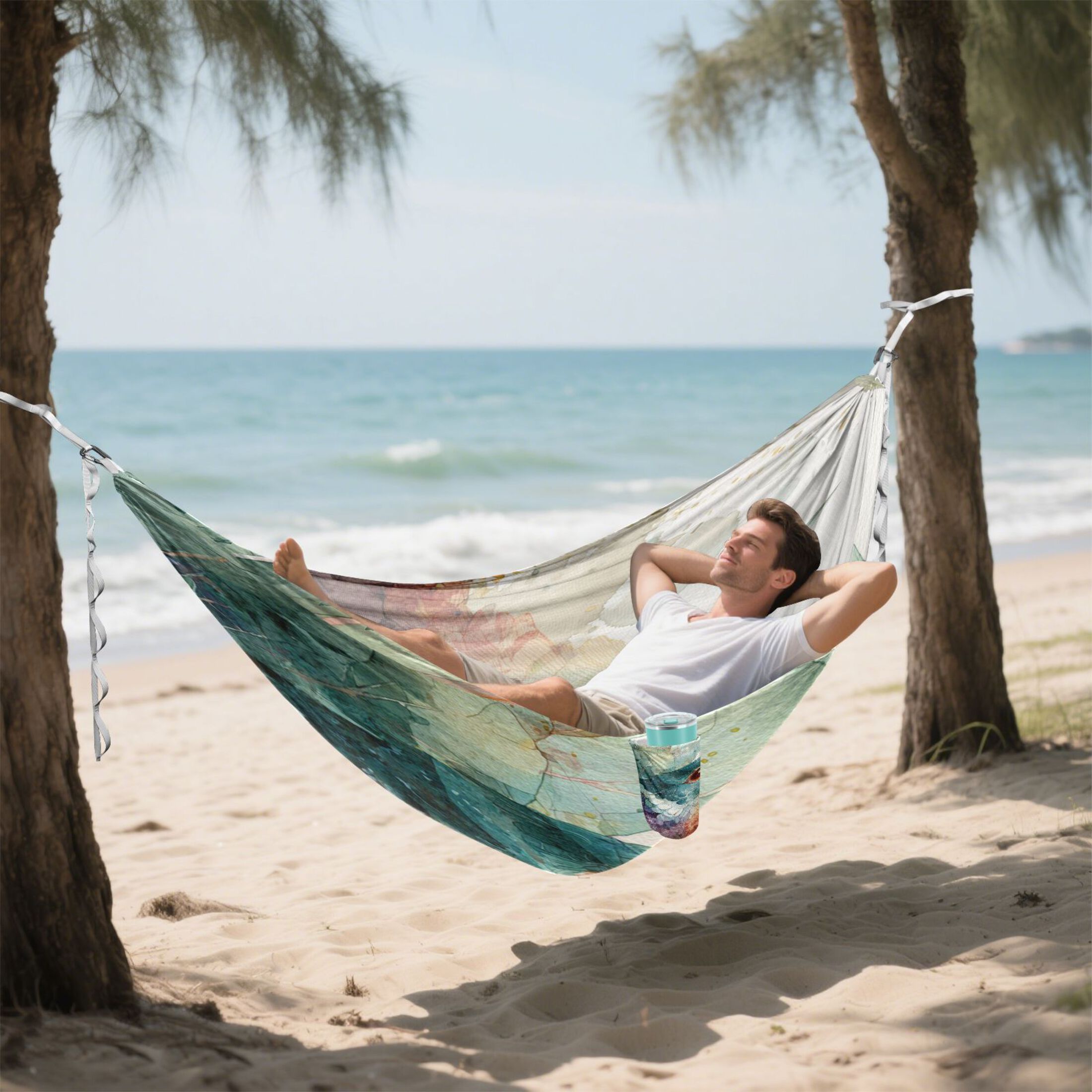 Hammock Camping Hammock Nylon Portable Hammock Travel Camping Hammock Watercolor Blue Bird
