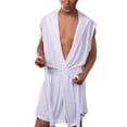 thumbnail image 1 of Minnieouse Albornoz sedoso para hombre, pijama con capucha, ropa de dormir, sin mangas, trajes de baño finos Sombreros Blanco METRO, 1 of 5
