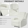 thumbnail image 3 of UIXE Manual Recliner Chair Seat of 2, Corduroy Reclining Sofa Chair with Overstuffed Armrests & Backrest for Living Room, Nursery Armchair Bedroom Reading Seat, Beige, 3 of 7