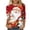 Red, variant on Giftesty Christmas Shirts for Women Fashion Women's Casual Christmas Print Round Neck 3/4 Sleeve T-Shirt Top Blouse