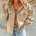 thumbnail image 2 of BiZtdJrK Womens Fleece Zip Up Jacket with Hooded Solid Color Long Sleeve Sweatshirt Jackets Casual Pockets Hoodies Coat Fall Clothes Best Sales Today Beige XXL, 2 of 9