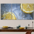 thumbnail image 3 of wall26 Canvas Print Wall Art Slices of Lemon in Ice Water Food Culinary Photography Realism Decorative Natural Colorful Vibrant Diet for Living Room, Bedroom, Office - 24"x36"x3 Panels, 3 of 5