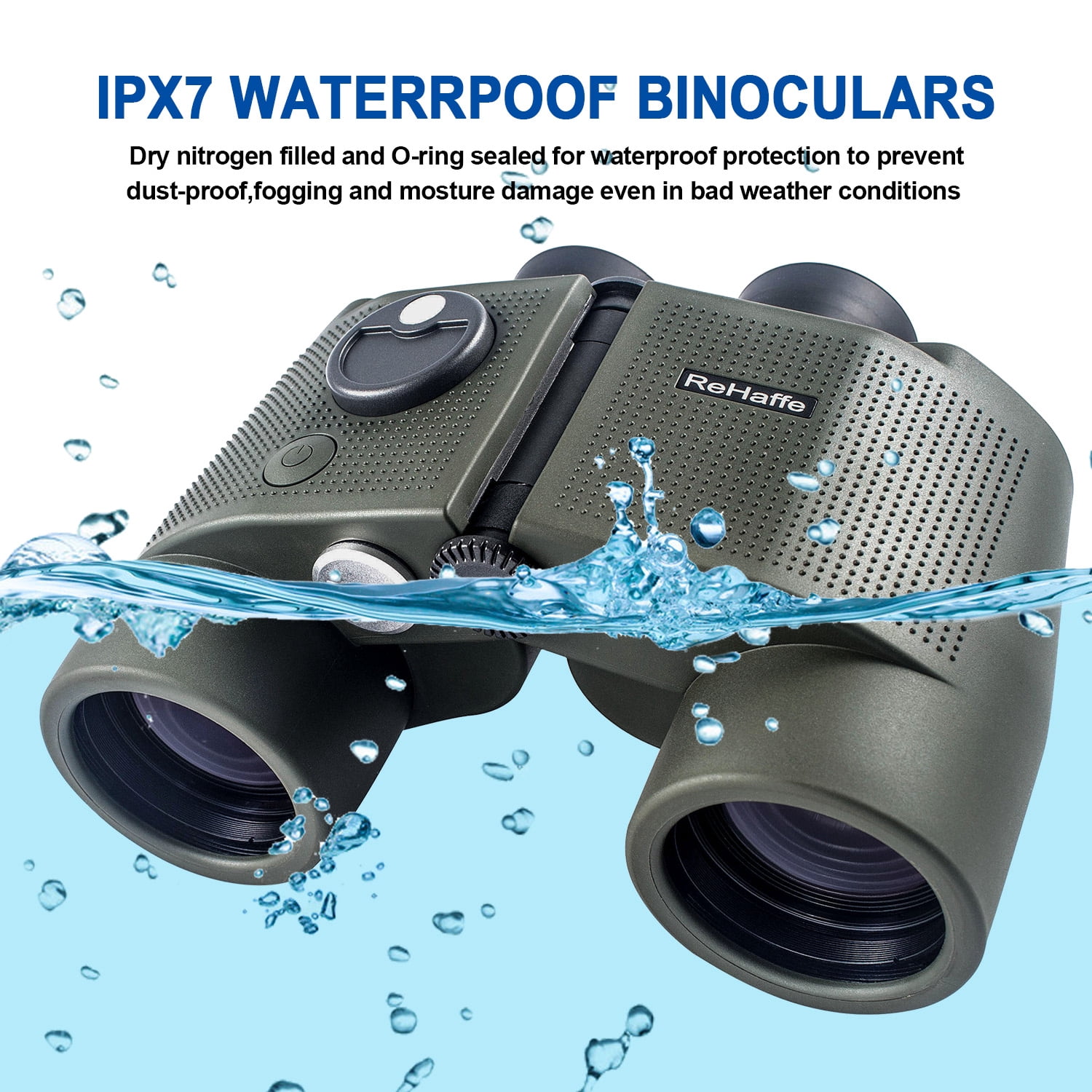 Marine Binoculars 7x50 Waterproof,HD Wide View Clear Image Military Binocular with Rangefinder and Illuminated Compass for Boating Sailing Hunting and Traveling