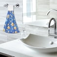 thumbnail image 6 of Dailycode Kitchen Wash Cloths with Hanging Loops Absorbent Absorbent Quick Drying Hand Towels, 2 Pack, Cartoon Planets and Shooting Stars, 6 of 7