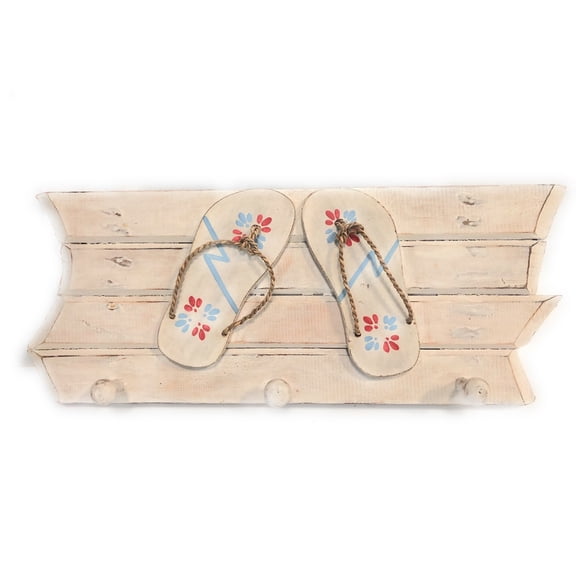 Hanger w/ Slippers "Island Style" 3 Pegs 20 inch - White | #snd2500746
