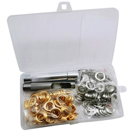 

120 Sets Grommets Eyelets with 3Pcs Grommet Setting Tool for DIY Projects Shoe Clothes Canvas(1/2 Inch Inside Diameter)