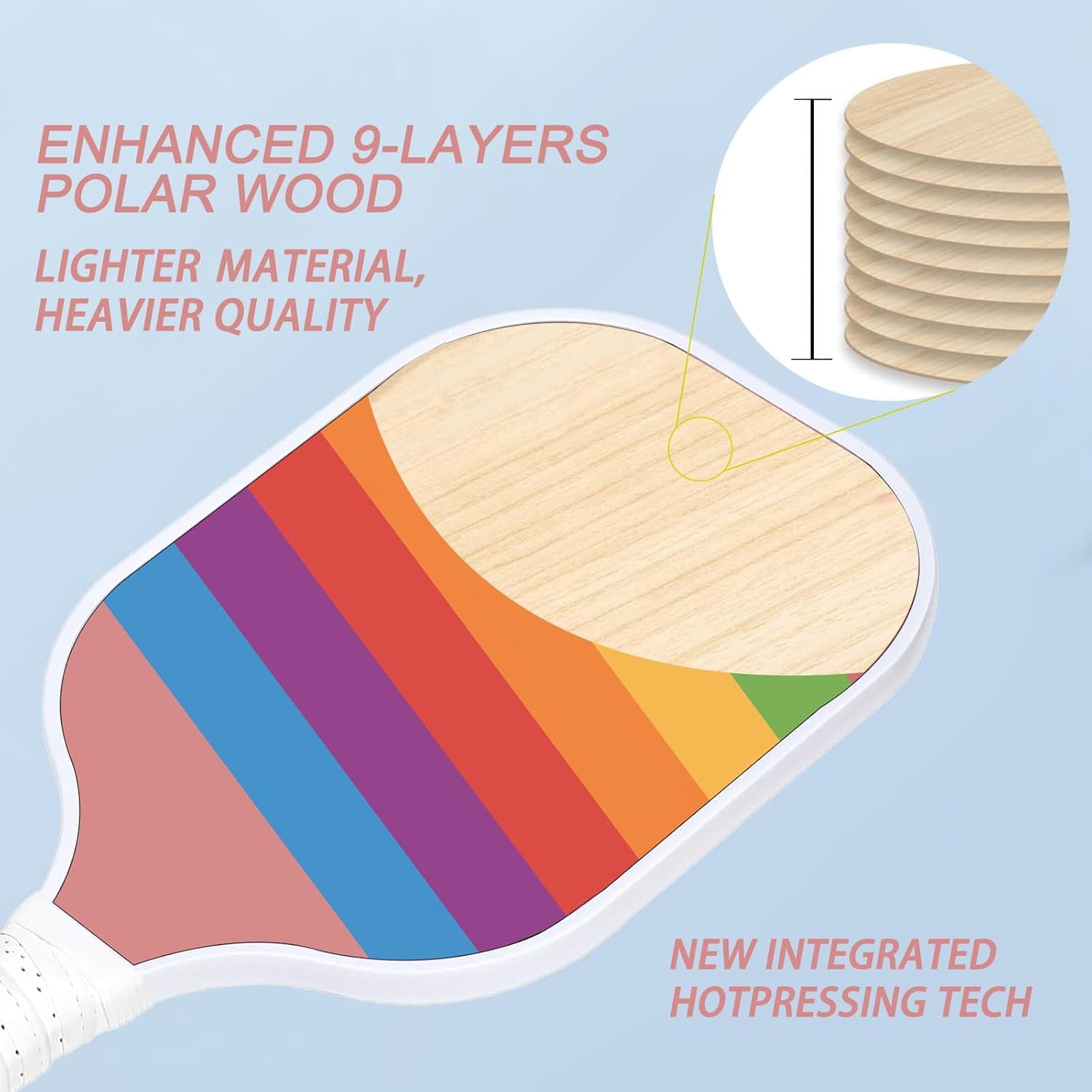 Pickleball Paddles Set of 4, Lightweight and Durable Pickleball Set Pickle Ball Rackets Premium Wooden with 4 Balls