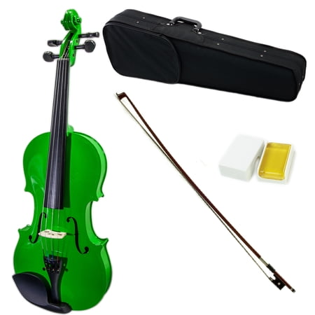 SKY Full Size VN202 Solidwood Green Violin Beautiful Color with Brazilwood Bow and Lightweight Case