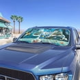 thumbnail image 3 of Binienty Funny Shark Car Windshield Sunshade Reflective Blocks Heat Shield Ocean Animals Car Front Windshield Sun Shade 2 Piece Universal Protector for Cars Truck Van SUV, 3 of 8