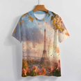 thumbnail image 3 of Blossoming Paris Eiffel Tower T Shirts Basic T-Shirt Short Sleeve Ladies Tee Shirt Summer Graphic Clothing, 3 of 6
