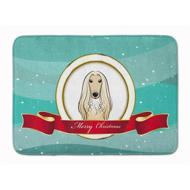 Carolines Treasures BB1554RUG Afghan Hound Merry Christmas Machine Washable Memory Foam Mat