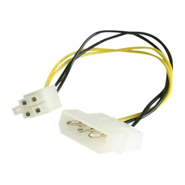 StarTech.com 6in LP4 to P4 Auxiliary Power Cable Adapter - LP4 to 4 pin ATX - Molex to P4 Adapter - LP4 to P4 (LP4P4ADAP) - Power adapter - 4 pin internal power (5V) (F) to 4 pin ATX12V (M) - 6 in