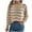Khaki, variant on DDAPJ pyju Womens Striped Sweaters Crochet Knit Long Sleeve Cropped Tops Soft Knit Pullover Sweater Black M