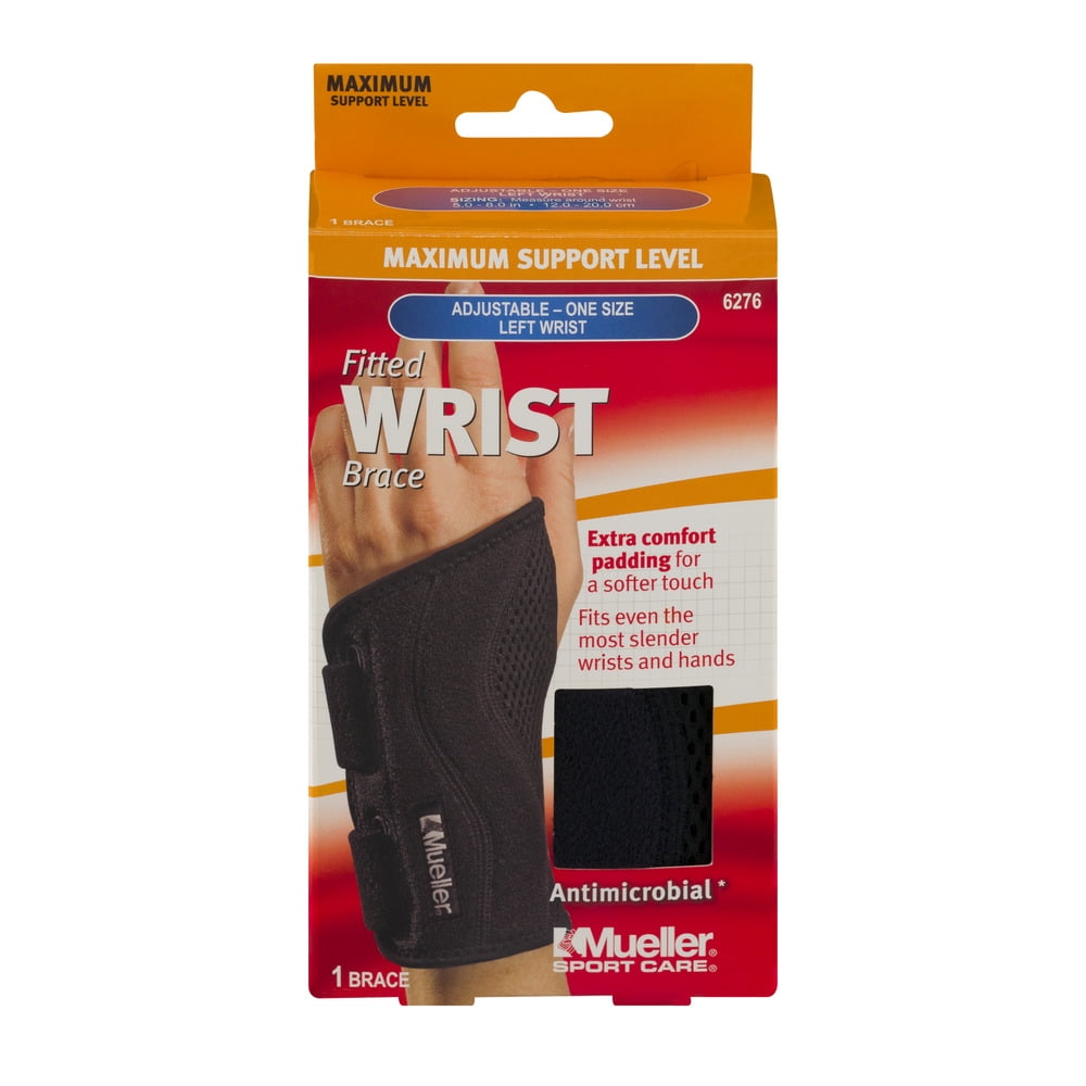 Mueller Fitted Wrist Brace, Black, OSFM, Left