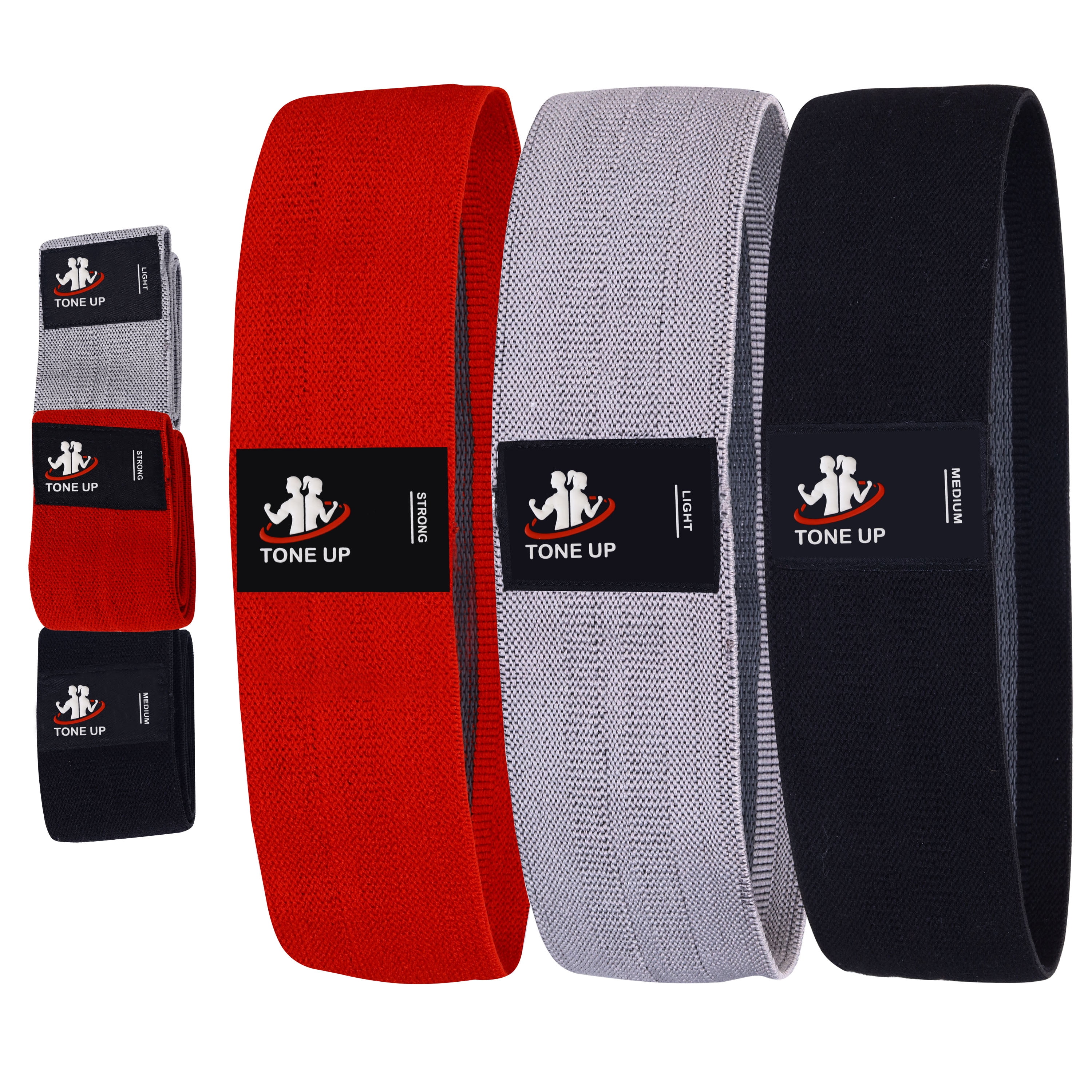 Tone Up Resistance Bands Pack Of 3 Light/Medium/Strong