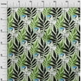 thumbnail image 3 of oneOone Cotton Poplin Mint Fabric Leaves & Floral Dress Material Fabric Print Fabric By The Yard 56 Inch Wide, 3 of 5
