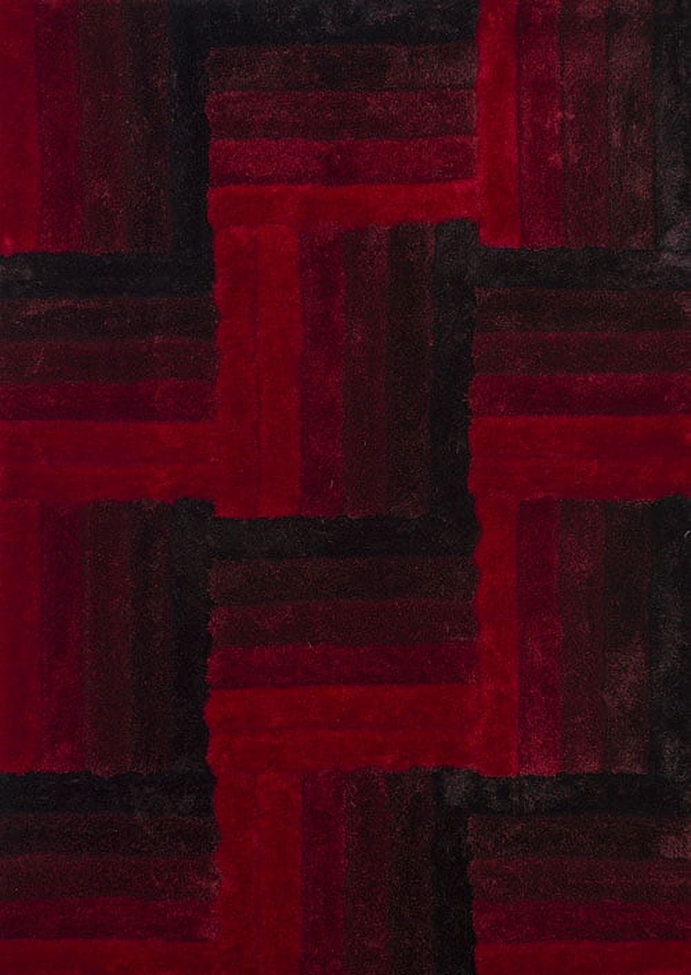 United Weavers Veria Doux Shag Geometric Accent Rug, Red, 1'10" X 3'
