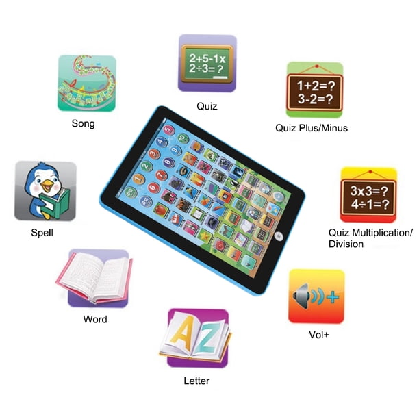 Mini Ipad táctil en inglés para niños máquina educativa de aprendizaje