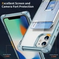 thumbnail image 5 of Compatible with iPhone 11 Crystal Case, Minimalist Wallet Case with Card Holder [up to 2 Cards] & Ring Stand/Kickstand, [Drop Protection] Slim Four Corner Shockproof Phone Cover, Blue, 5 of 8
