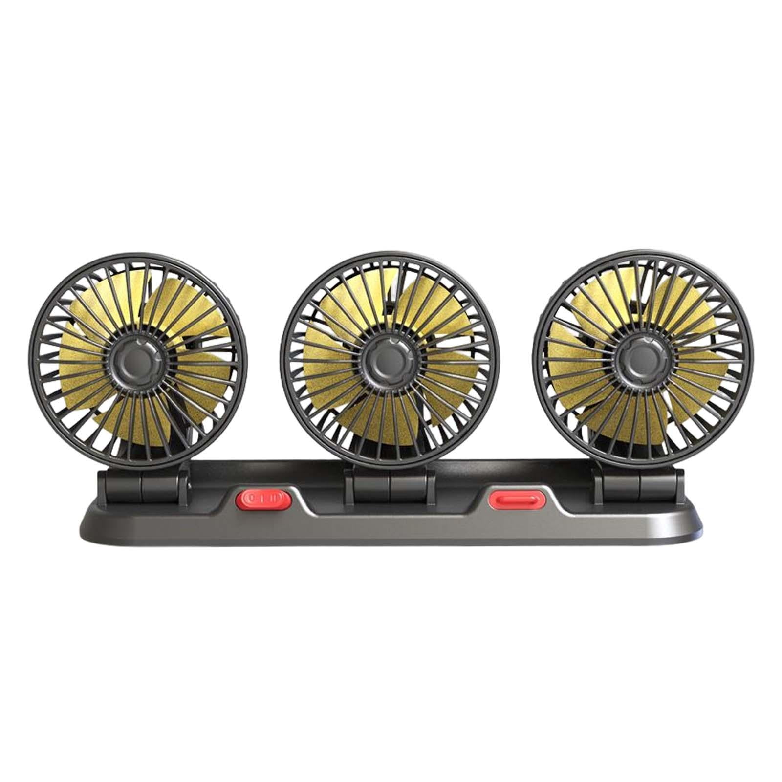 Car Fan 3 Head Automobile Vehicle Fan Auto Car Fans, Air Circulation Fan, for Truck 12V