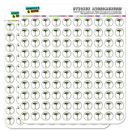 Tropical Scrapbook Stickers - Palm Tree Hawaii Luau Tropical Beach Wedding Shower 1/2