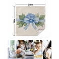thumbnail image 5 of Cloth Napkins 1 Piece - 20x20 Inches, Hydrangea Flower Washable Reusable Table Napkins, Pastoral Blue Bow Floral Spring Lraf Soft & Absortbent Dining Napkin for Party Wedding Hotel Restaurant, 5 of 8
