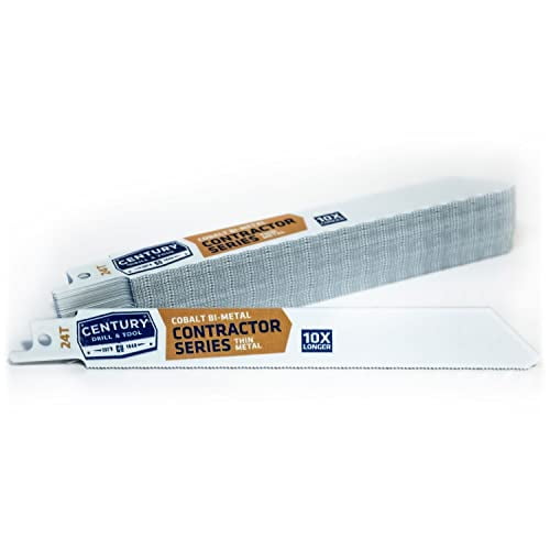 Century Drill & Tool 07724 6" Contractor Series Bi-Metal Reciprocating Saw Blade, 24T, 25 Pack