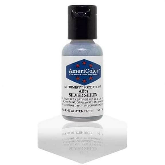 AmeriColor AmeriMist Silver Sheen, .65 Ounce, Airbrush Food Color