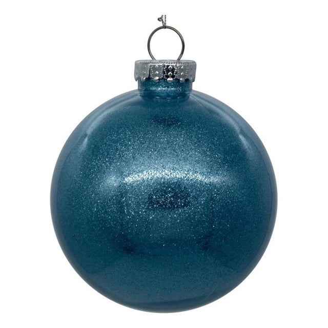 Pemberly Row Boule Transparente Pailletée Bleu Bébé Traditionnelle de 4 Po, 6/sac