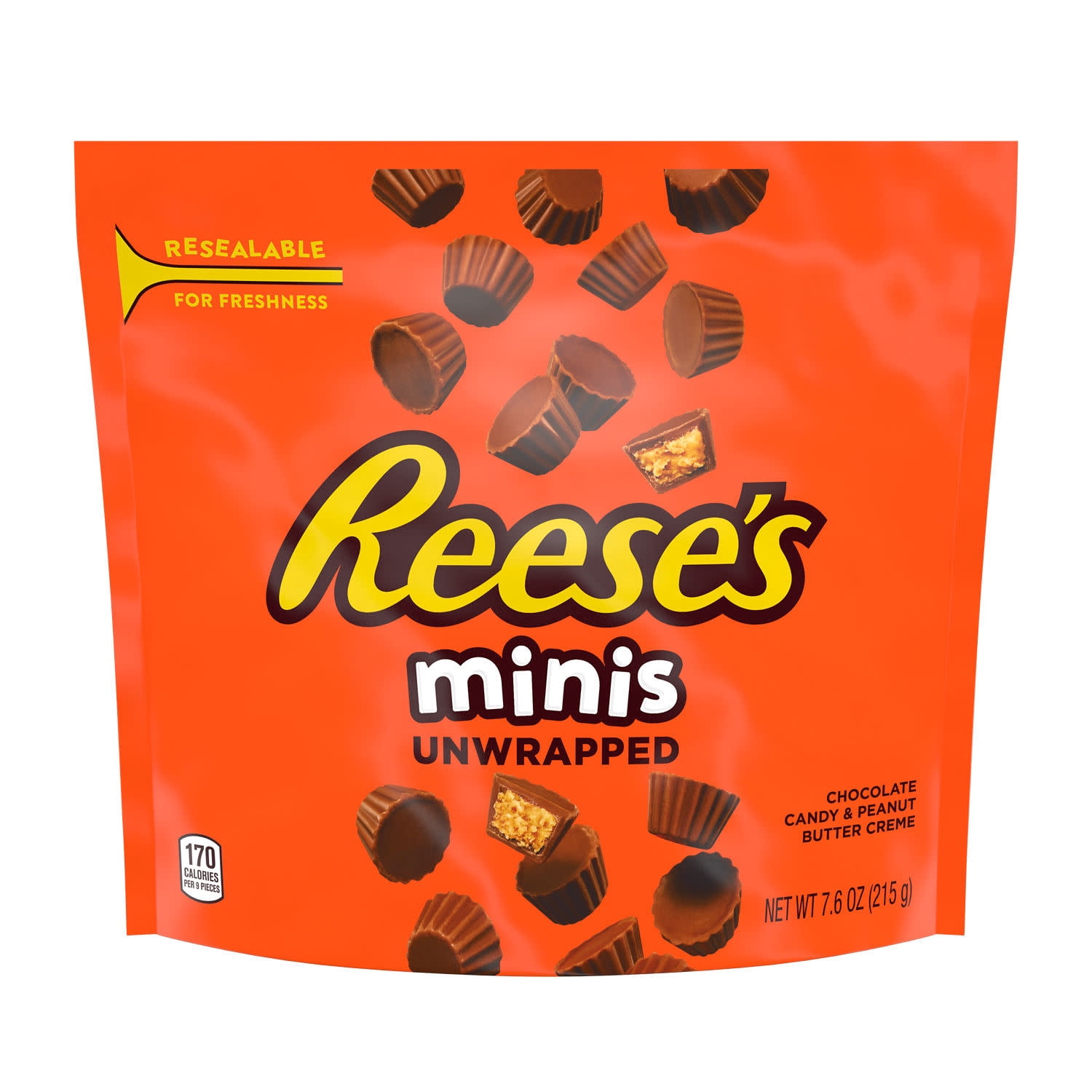 Reese's Minis Unwrapped Chocolate Peanut Butter Creme Cups Candy, Bag 7.6 oz