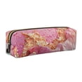 thumbnail image 1 of Balery Abstract Pink Gold Splash Estuche de Lápices de Cuero Impreso, Estuche para Suministros de Arte, Estuche de Lápices con Cremallera, Estuche de Almacenamiento de Papelería, 1 of 7