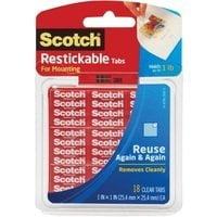 3M R100 Clear Reusable Mounting Tabs 18 Count