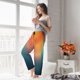 thumbnail image 5 of Balery yellow orange and teal Pantalones de pijama para mujer, pijamas ultraligeros, pantalones de estar por casa-Medium, 5 of 6