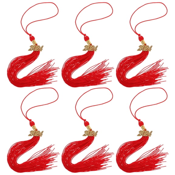 GOOHOCHY  12 Pcs Academic Graduation Tassels Caps Decorations Hat Red
