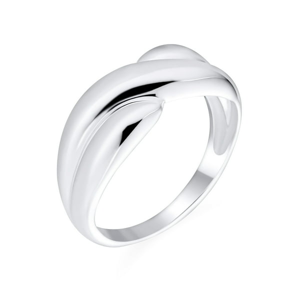 Bling Jewelry Womens Dome Twisted Love Knot Infinity Band Silver Ring Sterling Criss Cross