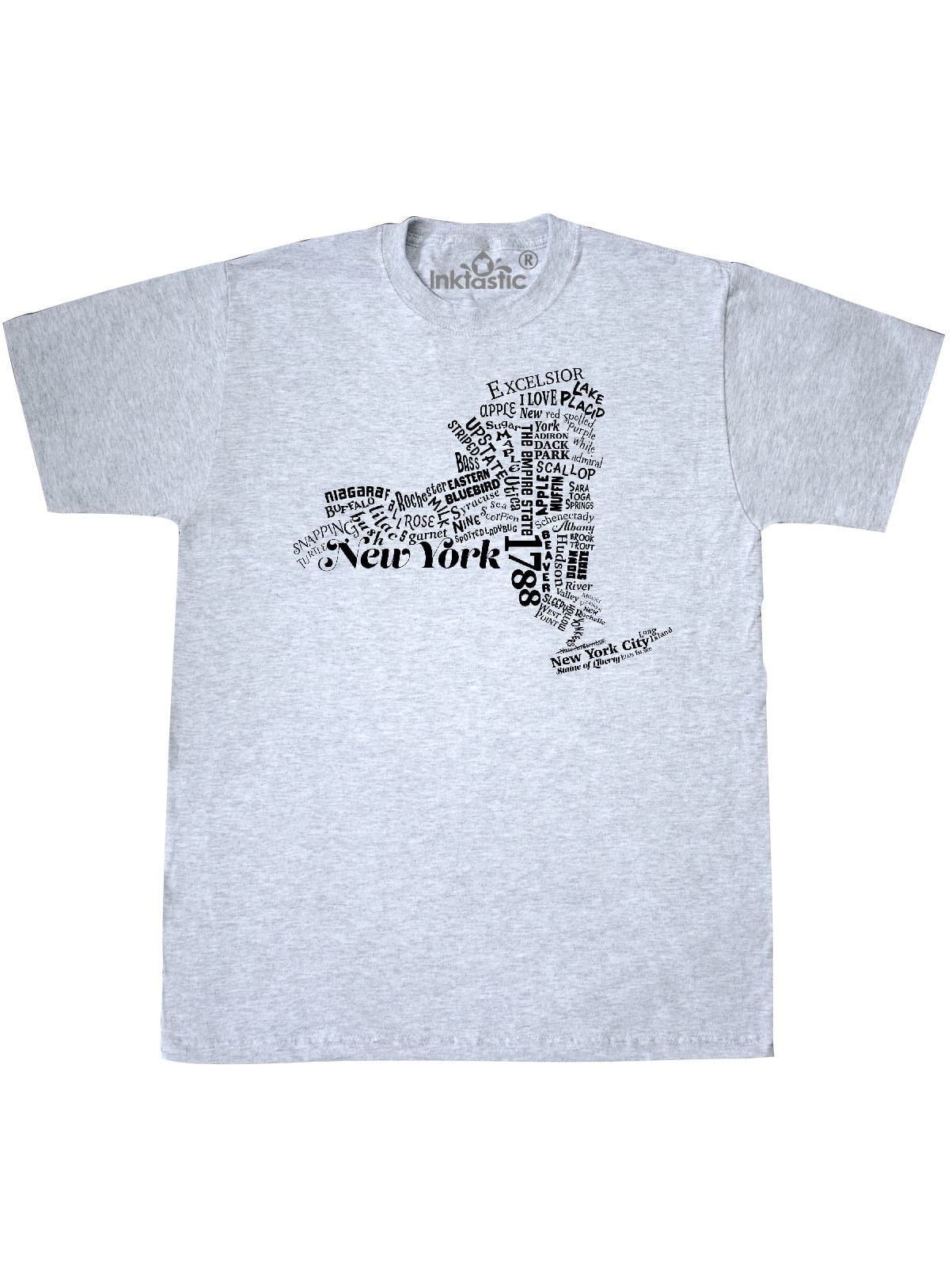 Inktastic New York State Word Salad T-Shirt Home Empire City Upstate Lake Placid