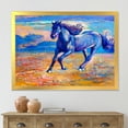 thumbnail image 3 of Designart 'Abstract Blue Horse Galoping Over The Prairie' Farmhouse Framed Art Print, 3 of 4